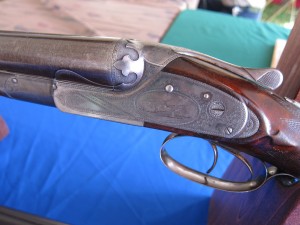 Lefever SxS shotgun on the Lefever Collector's table.