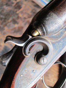 12 gauge W. & C. Scott double barrel shotgun, 1885, incredible condition